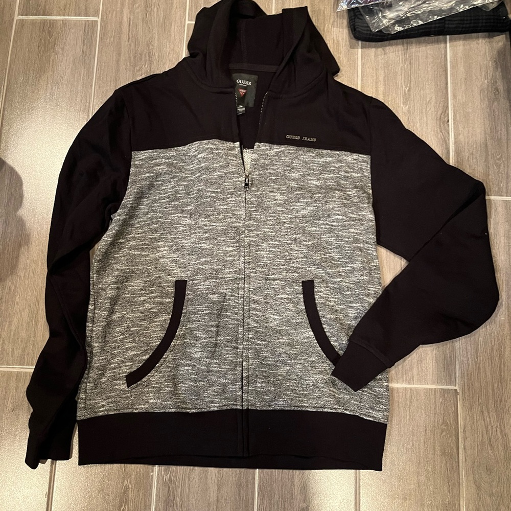 Guess mens jacket black and grey color
